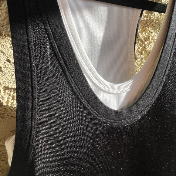 ALEXANDER WANG.T Layered Ribbed Jersey and Stretch-Knit Mini Tank Dress MEDIUM - Picture 3 of 14